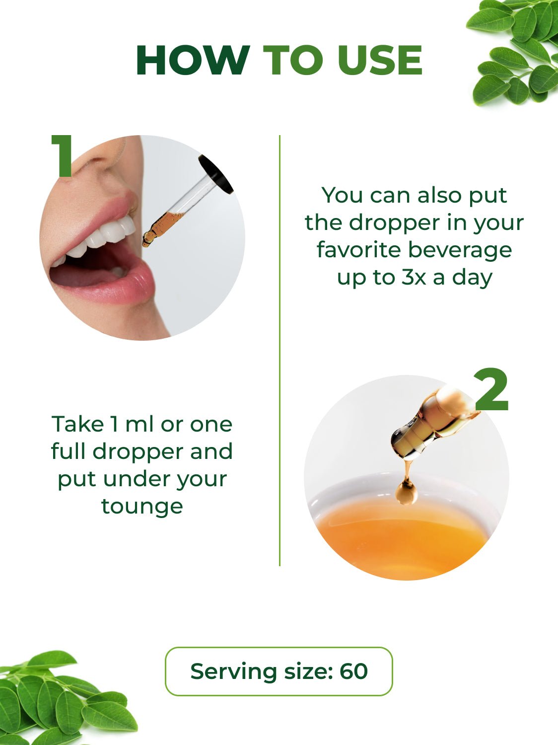 Moringa Leaf Extract Drops Pura Vida 2fl oz (60ml) - Pura Vida Moringa