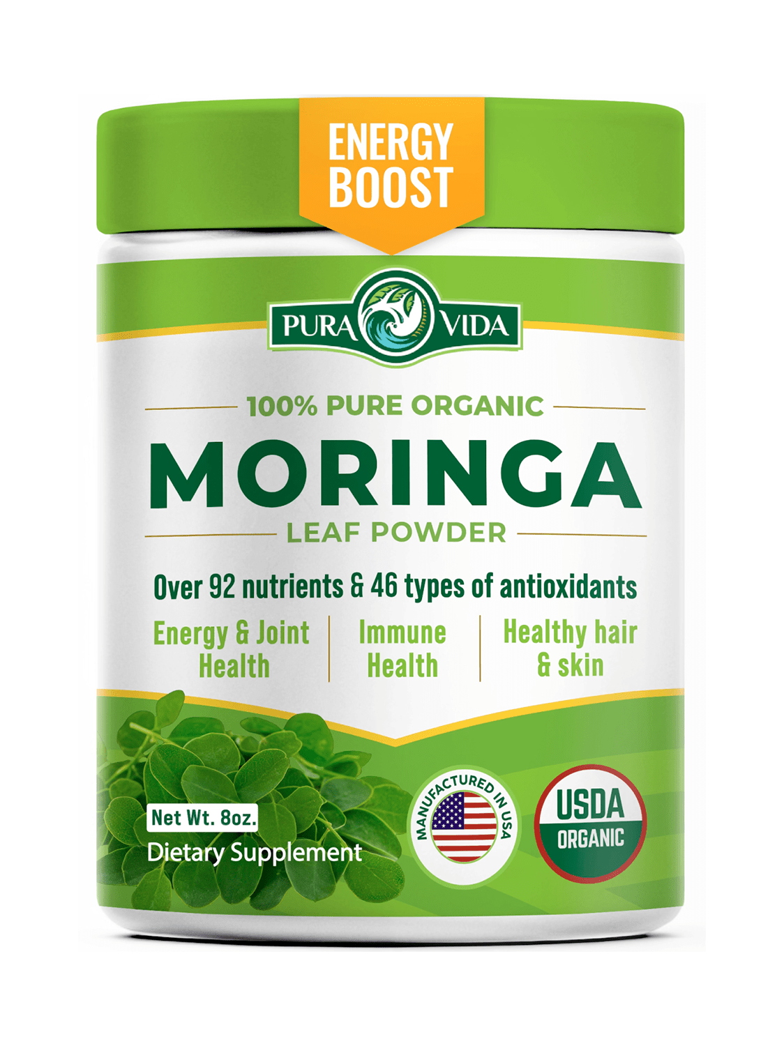 Moringa Leaf Powder Pura Vida 8oz (226g) - Pura Vida Moringa