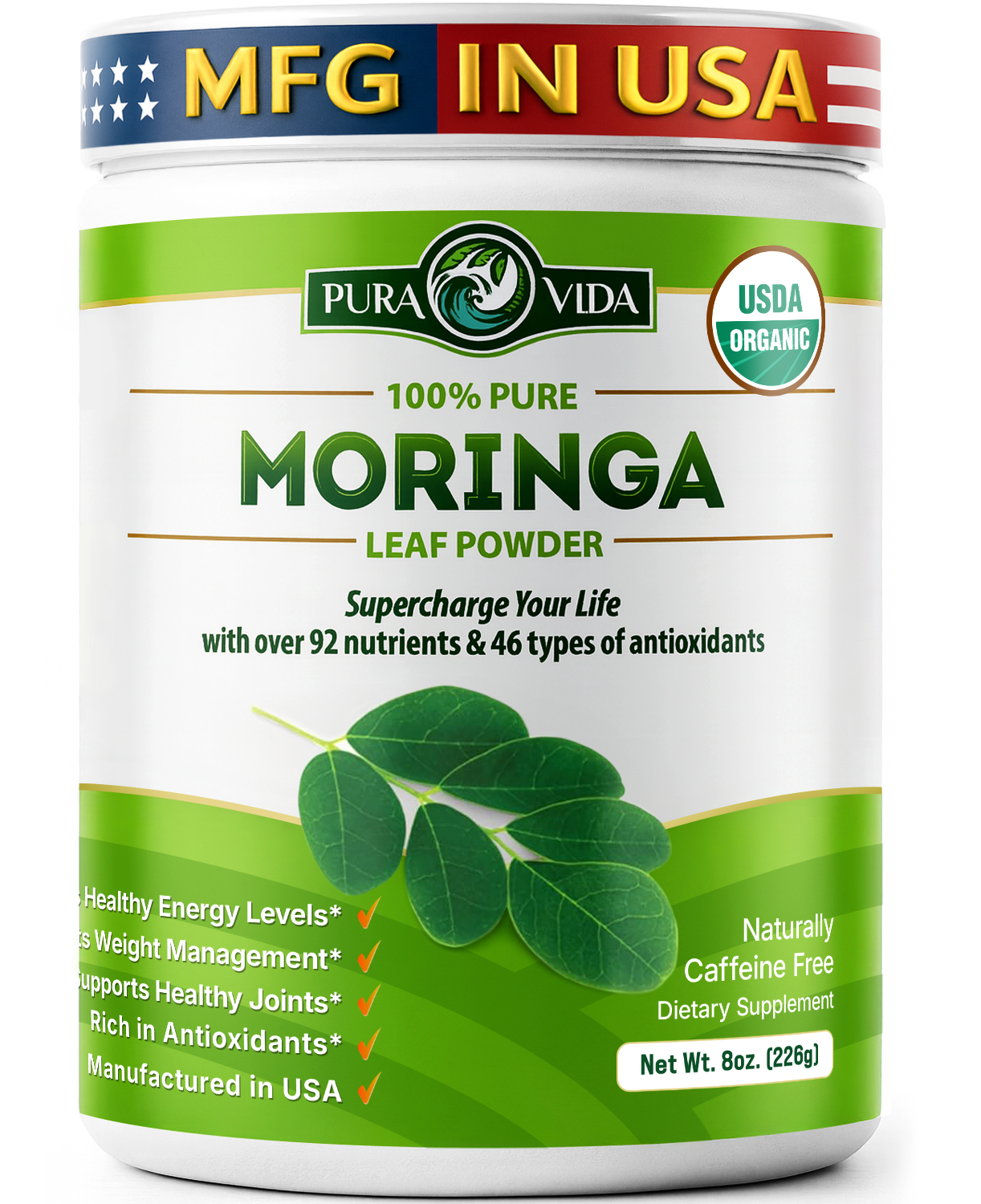 Moringa Powder Pura Vida 8oz (226g)