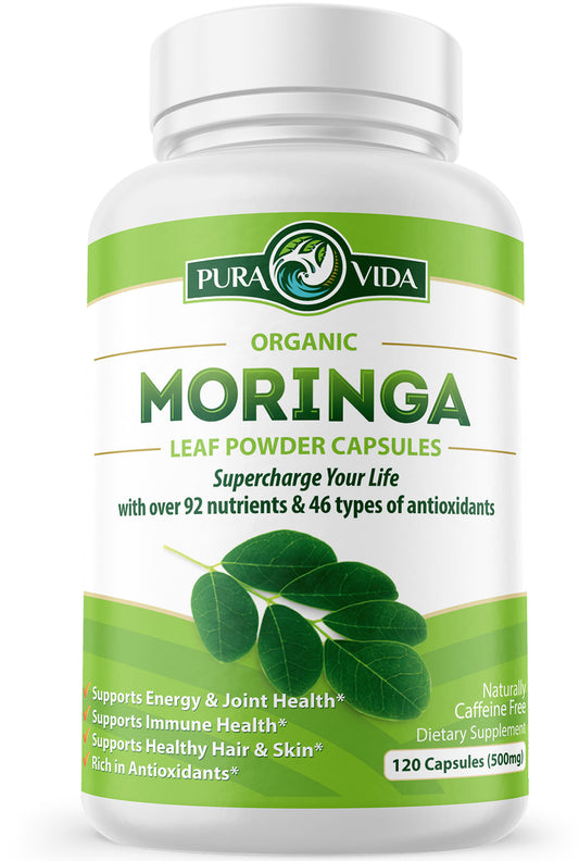 Moringa Capsules Pura Vida 500mg (120 Capsules)