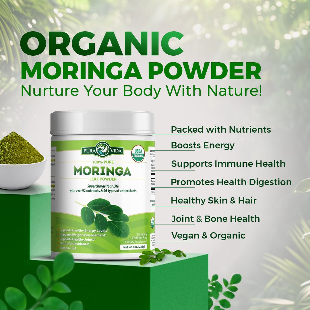 Moringa Leaf Powder Pura Vida 8oz (226g) - Pura Vida Moringa