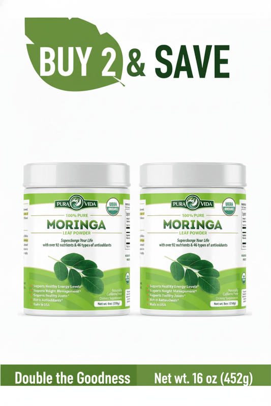 Moringa Powder Pura Vida 8oz (226g) (2 - Pack) - Pura Vida Moringa
