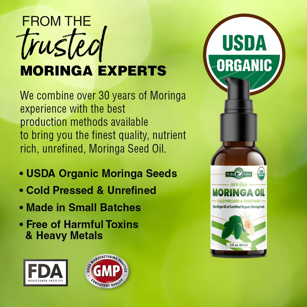 Organic Moringa Seed Oil Pura Vida 2oz/4oz - Pura Vida Moringa