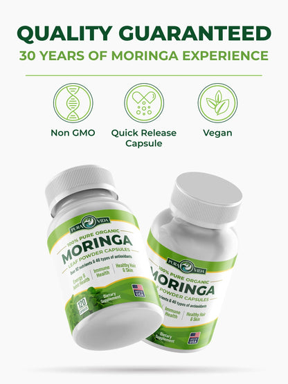 Pura Vida Moringa Capsules 500mg (120 Capsules) (LP1) - Pura Vida Moringa