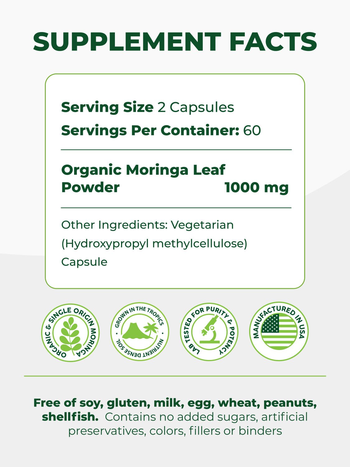 Pura Vida Moringa Capsules 500mg (2 Pack) - Pura Vida Moringa