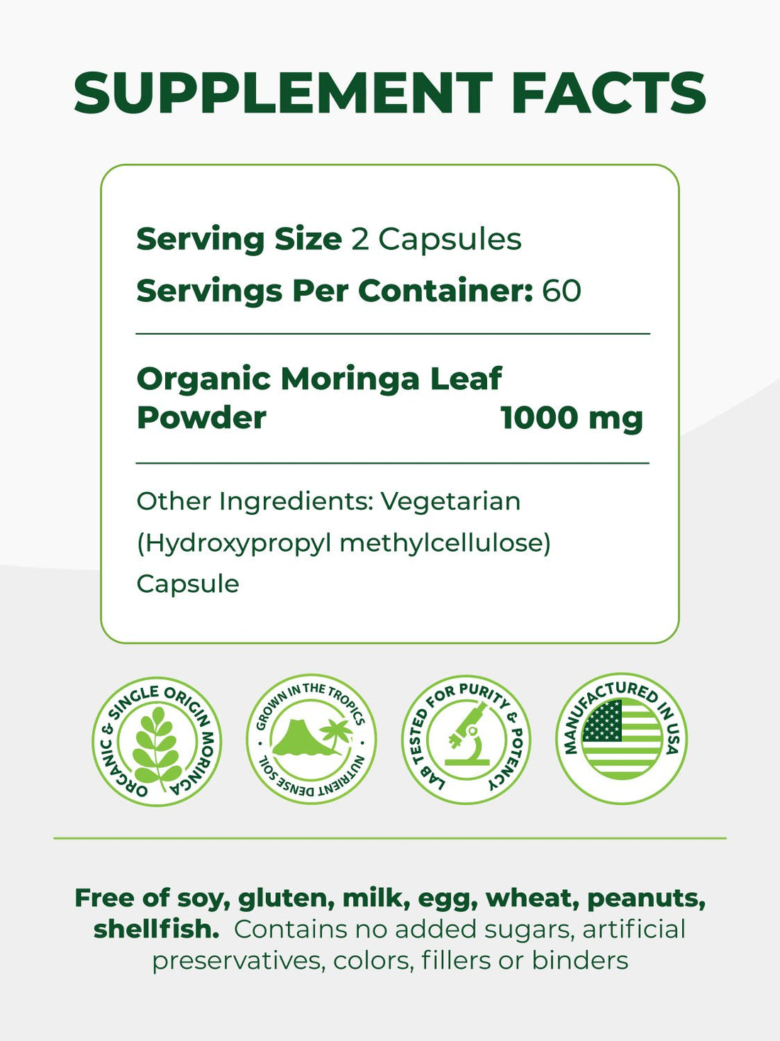 Pura Vida Moringa Capsules 500mg (2 Pack) - Pura Vida Moringa