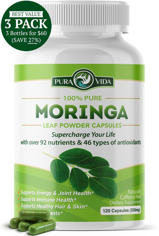 Pura Vida Moringa Capsules 500mg (3Pack) - Pura Vida Moringa