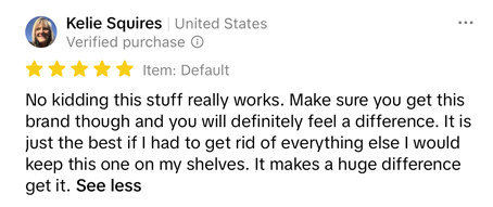 Customer review screenshot
