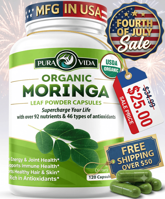 USDA Organic Moringa Capsules (120 Ct.) - Pura Vida Moringa